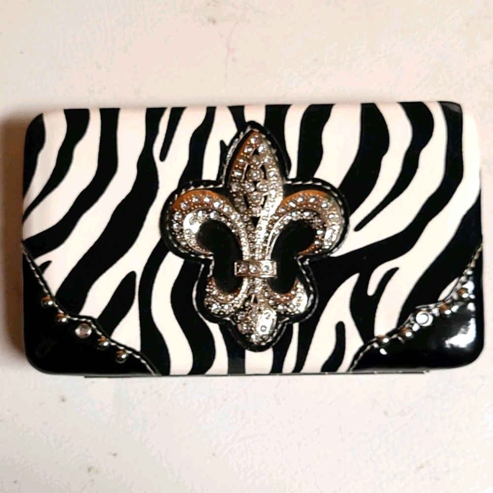 Zebra fleur-de-lis wallet